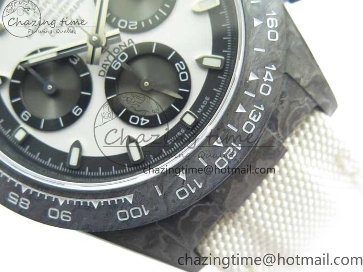 MiroTime 0320 WrinkleFree Daytona DIW Carbon Noob 1:1 Best Edition White Black Dial on Nylon Strap SA 2614